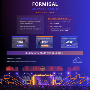 Pago bloqueo viaje a Formigal universitario